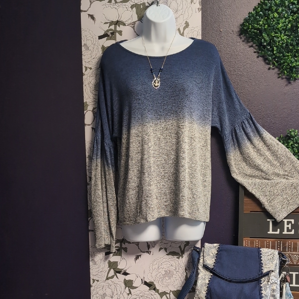 Grayson Threads Blue and Gray Gradient Blouse - image 2